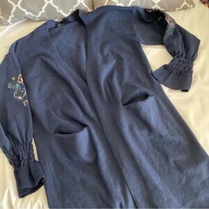 Coco + Carmen Embroidered Long Cardigan